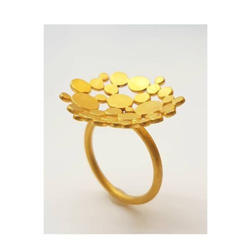 Large gold plated silver ring